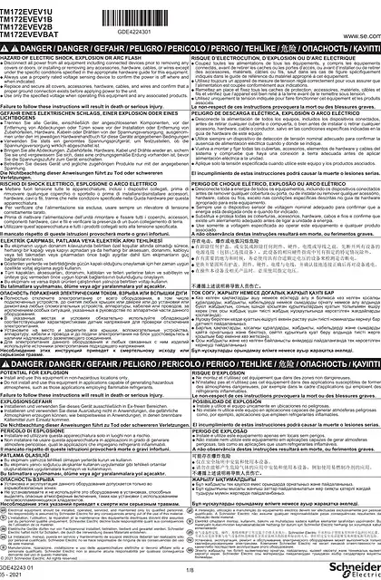 schneider施耐德TM172EVEV.. Modicon M172 Electronic Expansion Valve Driver_ Instruction Sheet
